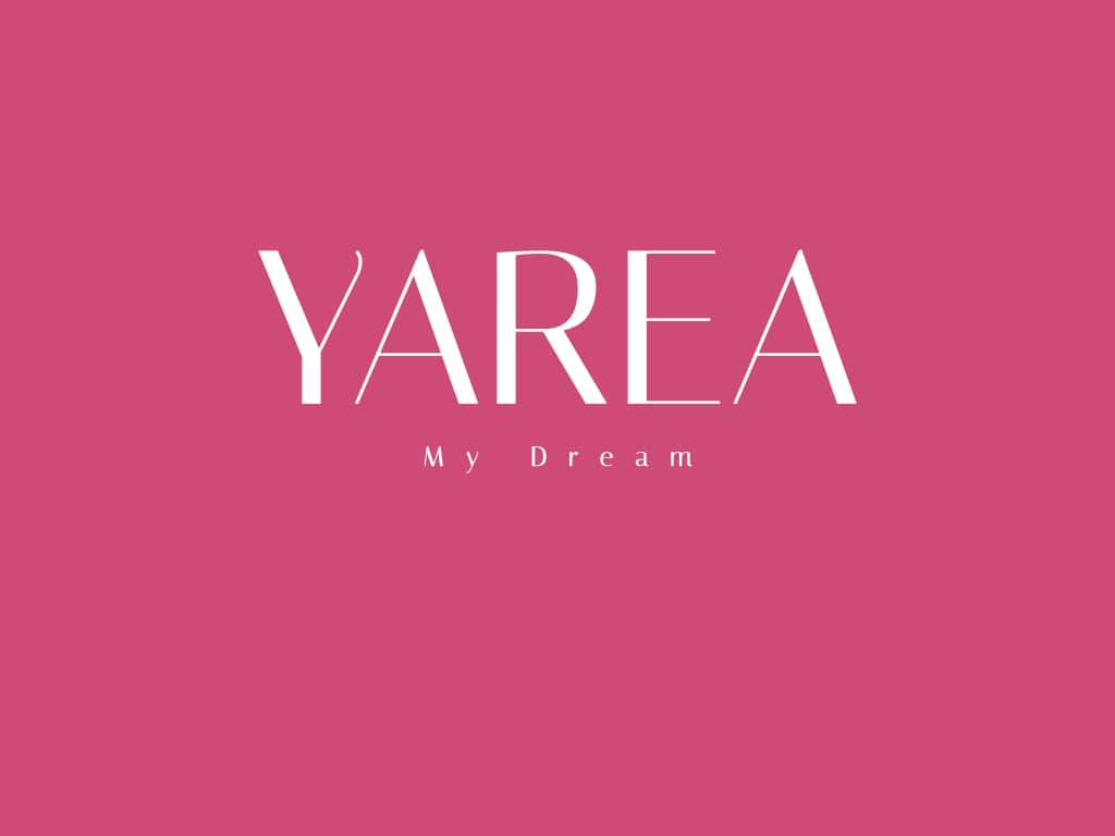A pink image stating the music artist, singer, songwriter. Yarea is the title of this article; My dream.