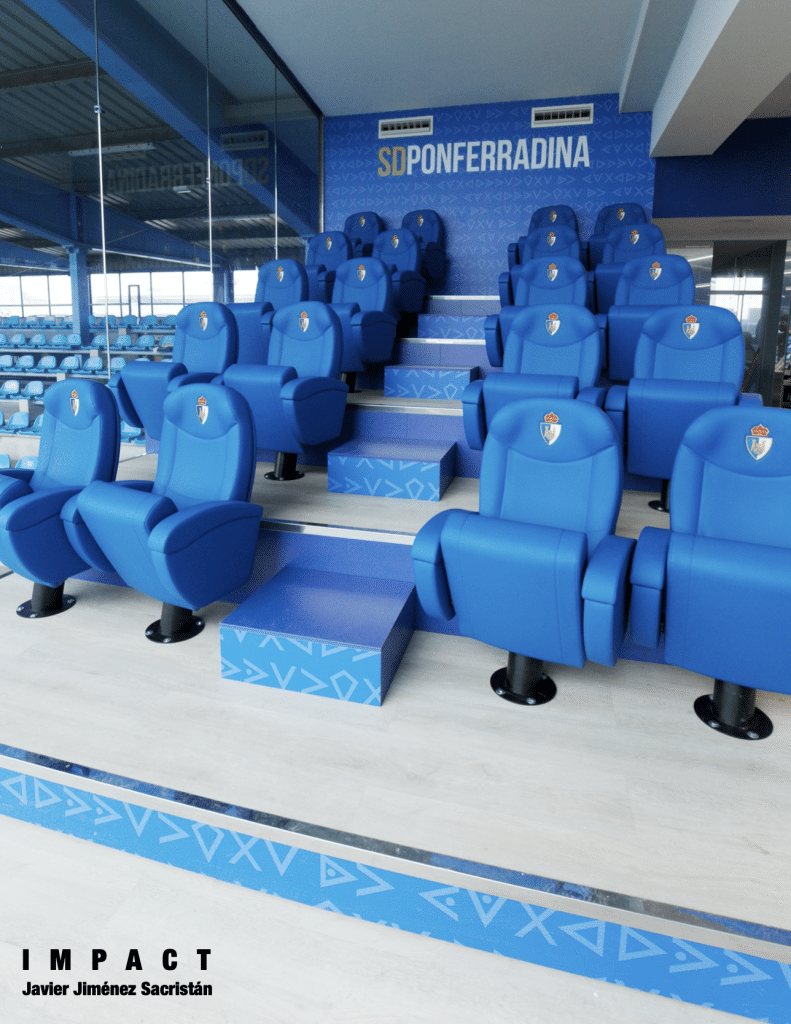 Photo of the SDPONFERADINA stadium for the editorial on Javier Jiménez Sacristán.